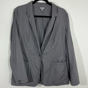 J.jill Linen Blend Single Breasted Gray Blazer Women’s Size Medium